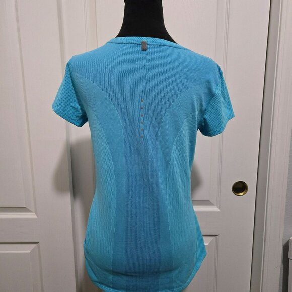 Nike Running Short Sleeve Dri-Fit Turquoise Top Size Small - Picture 4 of 8